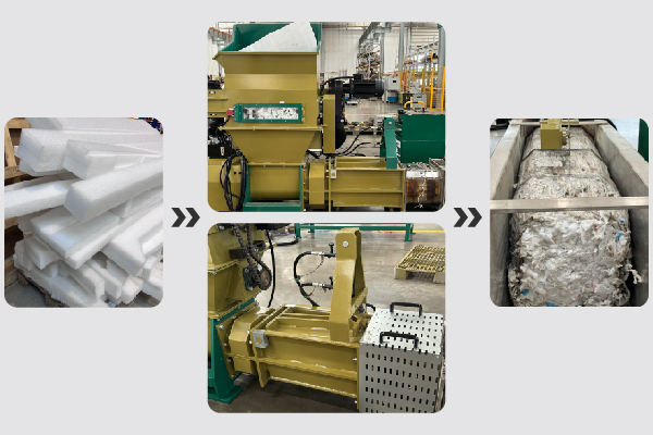 compactadora de corcho blanco