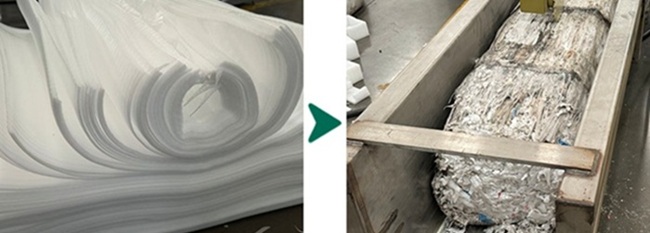 reciclaje de EPE mediante compactación en frío