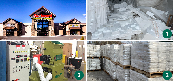 reciclaje de poliestireno de Boulevard Furniture