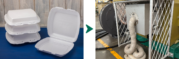 Reciclaje y compactación de cajas de comida de PSP